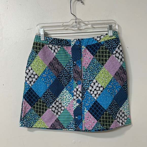 Blue and Purple Mini skirt Casual Resort Wear - Picture 1 of 3